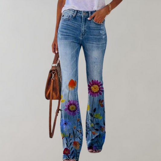 Savannah™ - Jeans med Blomtryck